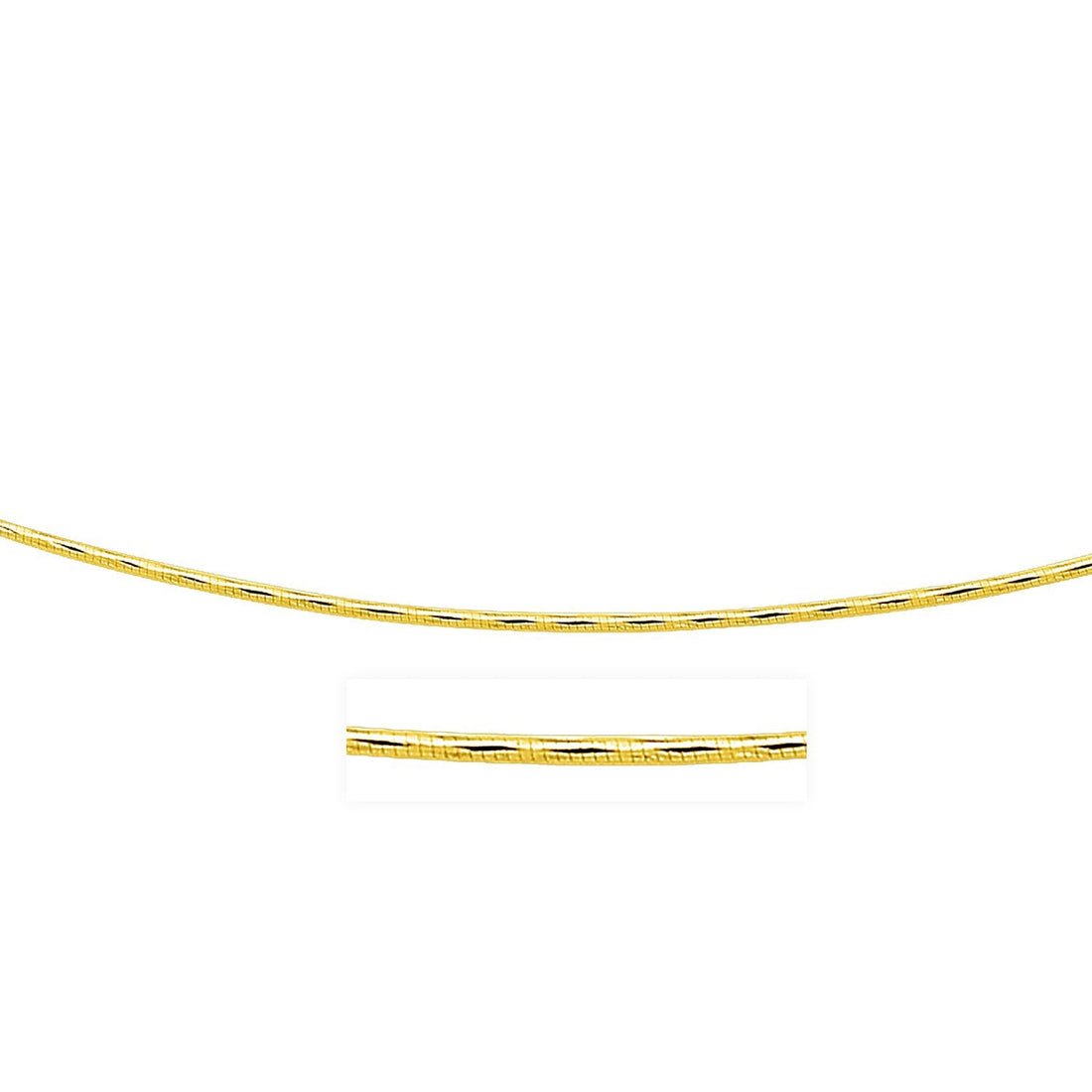 14k Yellow Gold Round Omega Necklace with Diamond Cuts (1.5 mm) by Bids.com