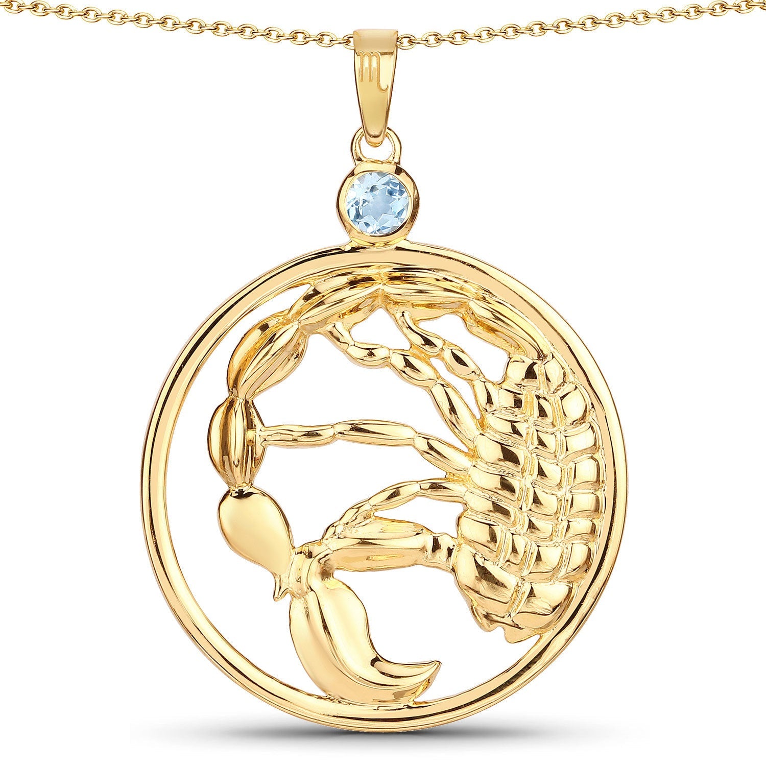 0.32 Carat Genuine Blue Topaz .925 Sterling Silver Pendant by Bids.com