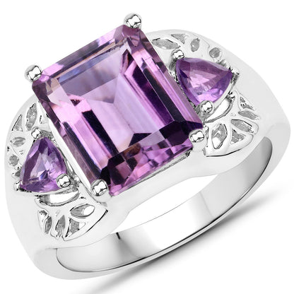 4.30 Carat Genuine Amethyst .925 Sterling Silver Ring by Bids.com