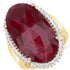 19.11 Carat Dyed Ruby and White Topaz .925 Sterling Silver Ring by Bids.com