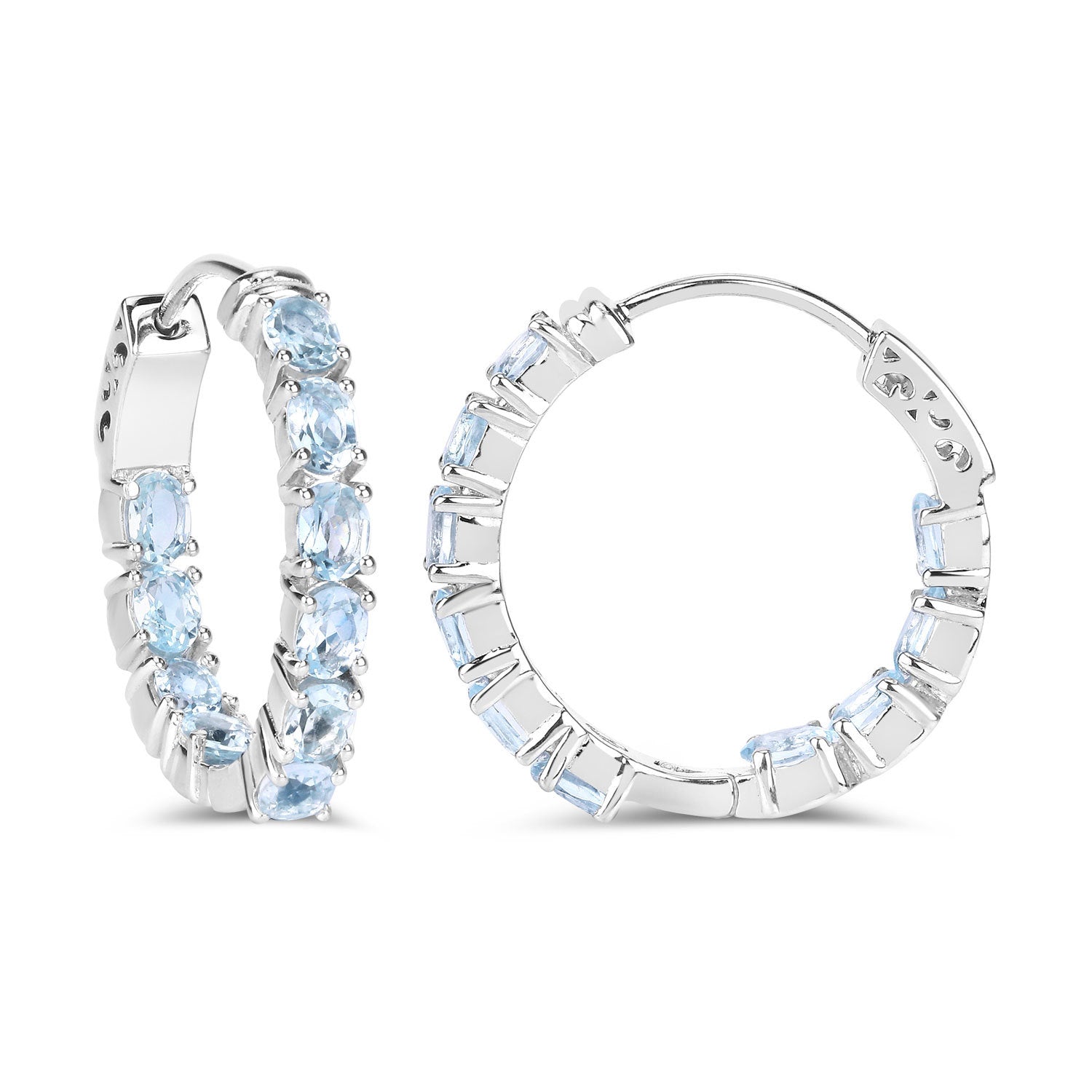 3.80 Carat Genuine Blue Topaz .925 Sterling Silver Earrings  DestGlow