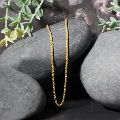 14k Yellow Gold Round Box Chain 1.7mm by Bids.com