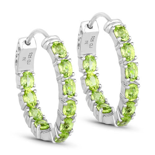 3.40 Carat Genuine Peridot .925 Sterling Silver Earrings by Bids.com