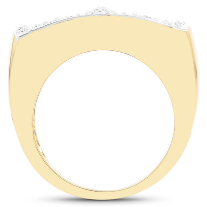 14K Yellow Gold Plated 0.25 Carat Genuine White Diamond .925 Sterling Silver Ring by Bids.com