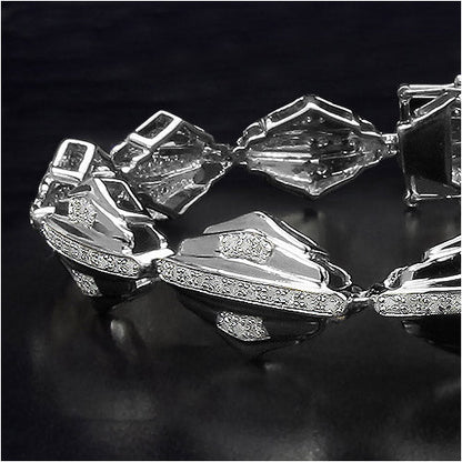 14K Yellow Gold Plated 1.07 Carat Genuine White Diamond Sterling Silver Bracelet by Bids.com