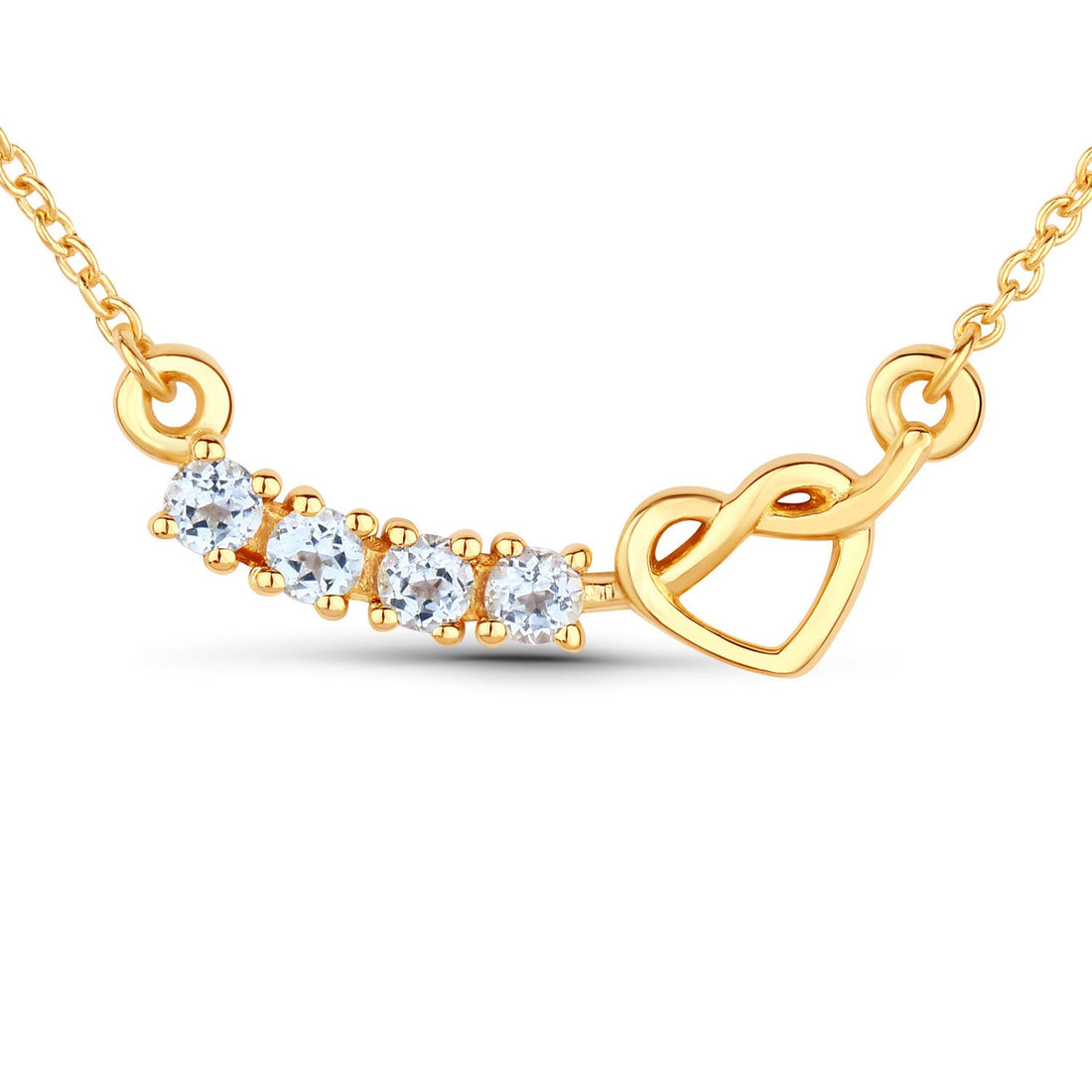 0.24 Carat Genuine Aquamarine .925 Sterling Silver Necklace by Bids.com