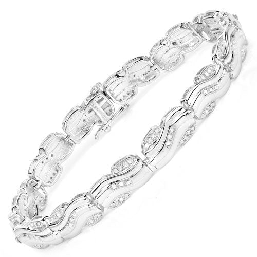 0.84 Carat Genuine White Diamond .925 Sterling Silver Bracelet by Bids.com
