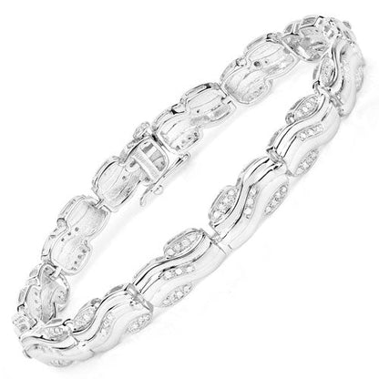 0.84 Carat Genuine White Diamond .925 Sterling Silver Bracelet by Bids.com