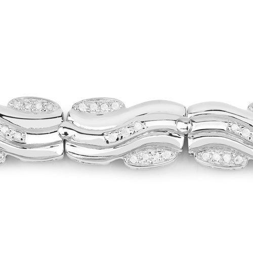 0.84 Carat Genuine White Diamond .925 Sterling Silver Bracelet by Bids.com