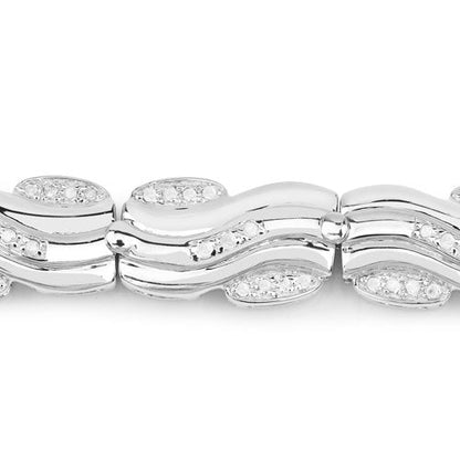 0.84 Carat Genuine White Diamond .925 Sterling Silver Bracelet by Bids.com