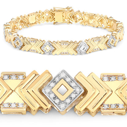 0.98 Carat Genuine White Diamond .925 Sterling Silver Bracelet by Bids.com