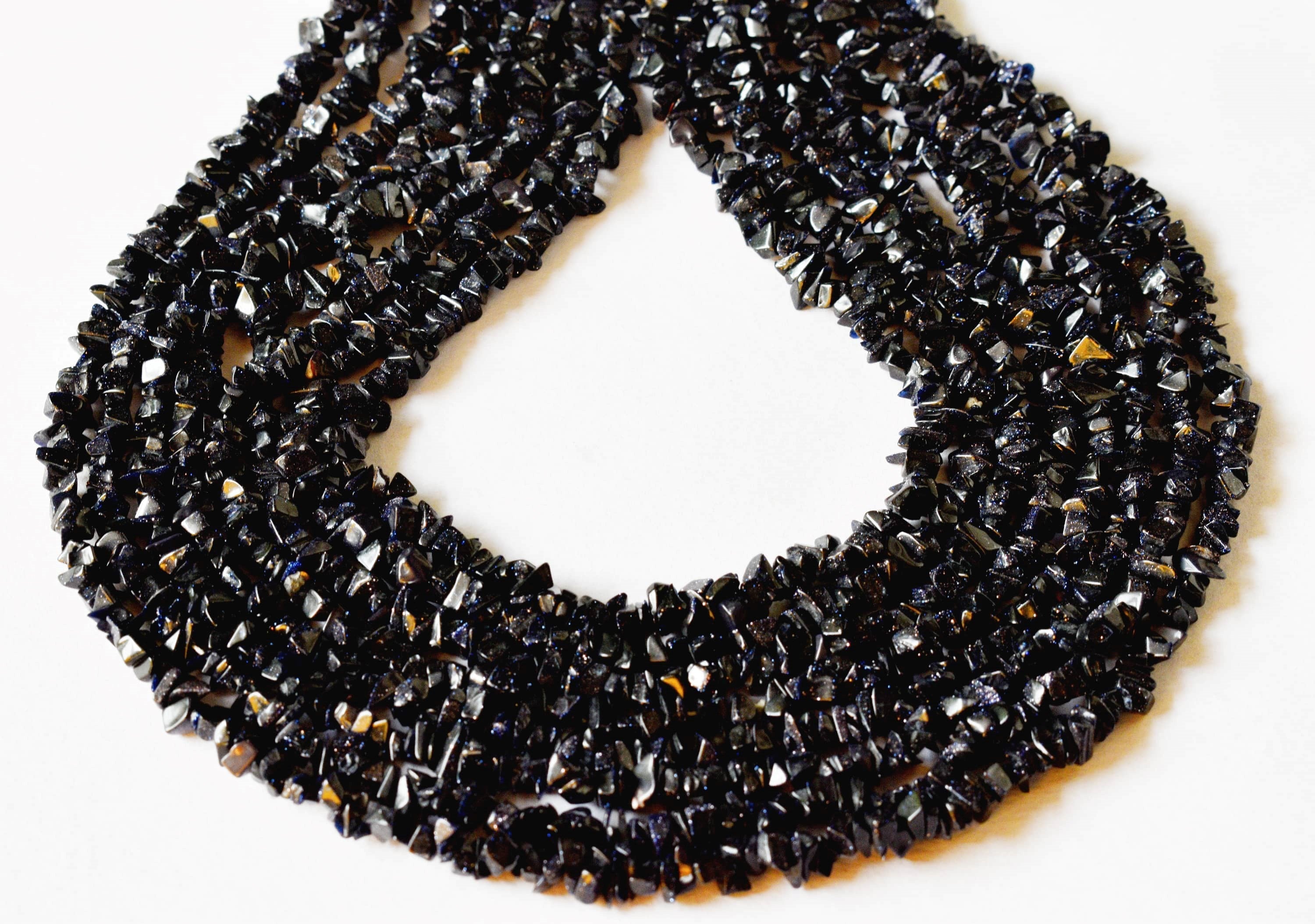 Uncut Blue Sandstone  Crystal Chip Beads Raw Gemstone Uncut Beads Necklace  DestGlow