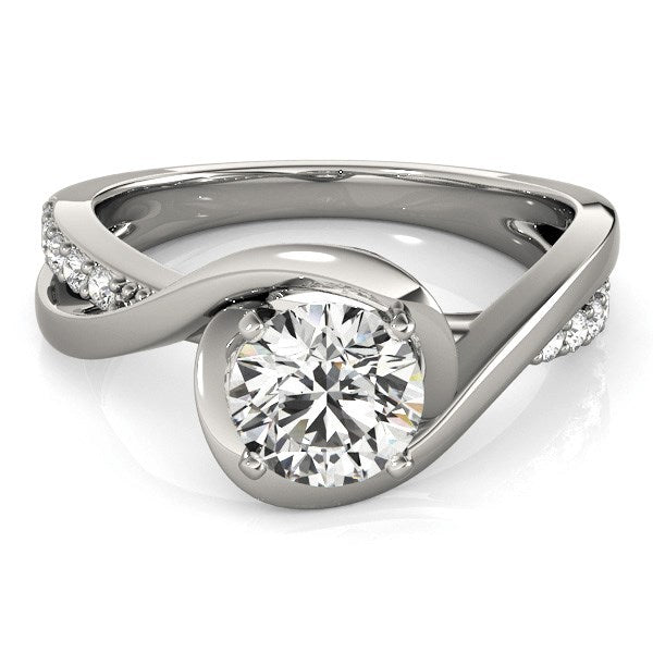 14k White Gold Split Band Round Bypass Diamond Engagement Ring (1 1/8 cttw) by Bids.com