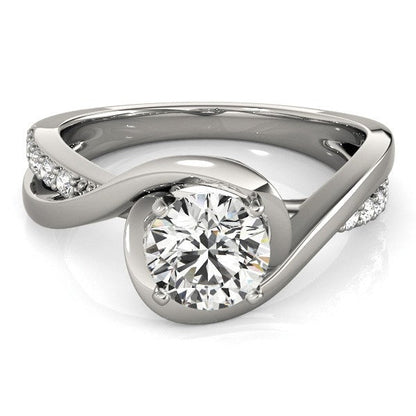 14k White Gold Split Band Round Bypass Diamond Engagement Ring (1 1/8 cttw) by Bids.com