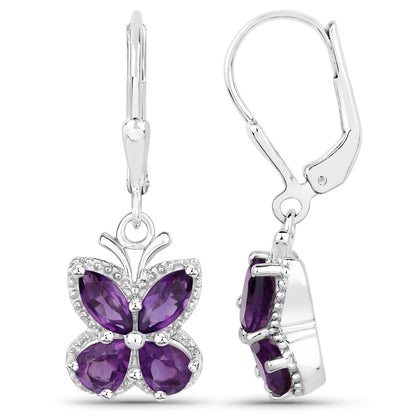 2.12 Carat Genuine Amethyst .925 Sterling Silver Earrings by Bids.com