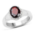 2.63 Carat Genuine  Garnet and White Topaz .925 Sterling Silver Ring  DestGlow