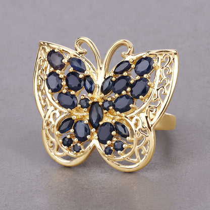2.86 Carat Genuine Blue Sapphire .925 Sterling Silver Ring by Bids.com