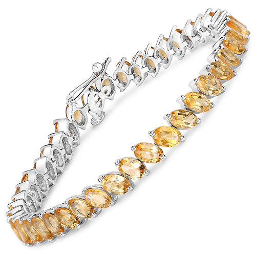 18.06 Carat Genuine Citrine .925 Sterling Silver Bracelet  DestGlow