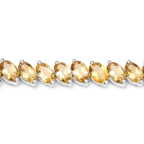 18.06 Carat Genuine Citrine .925 Sterling Silver Bracelet  DestGlow