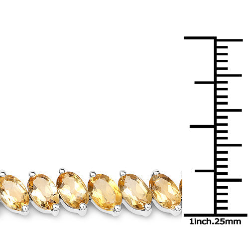 18.06 Carat Genuine Citrine .925 Sterling Silver Bracelet  DestGlow
