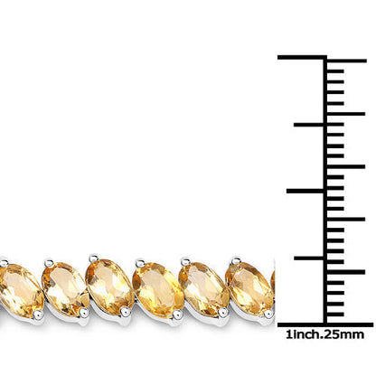 18.06 Carat Genuine Citrine .925 Sterling Silver Bracelet  DestGlow