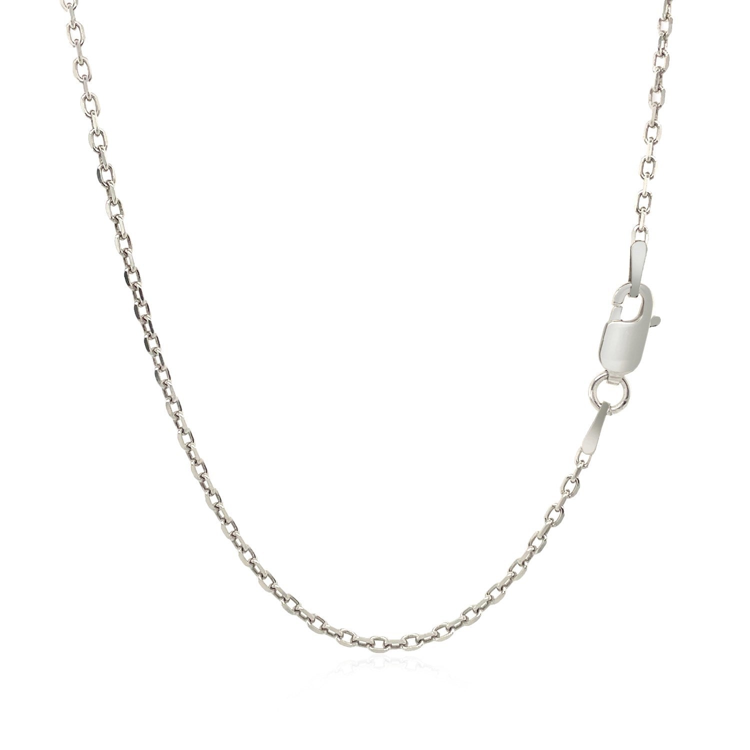 Sterling Silver Rhodium Plated Cable Chain 1.5mm by Bids.com