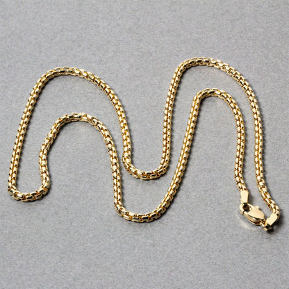 14k Yellow Gold Solid Round Box Chain 2.5 mm by Bids.com