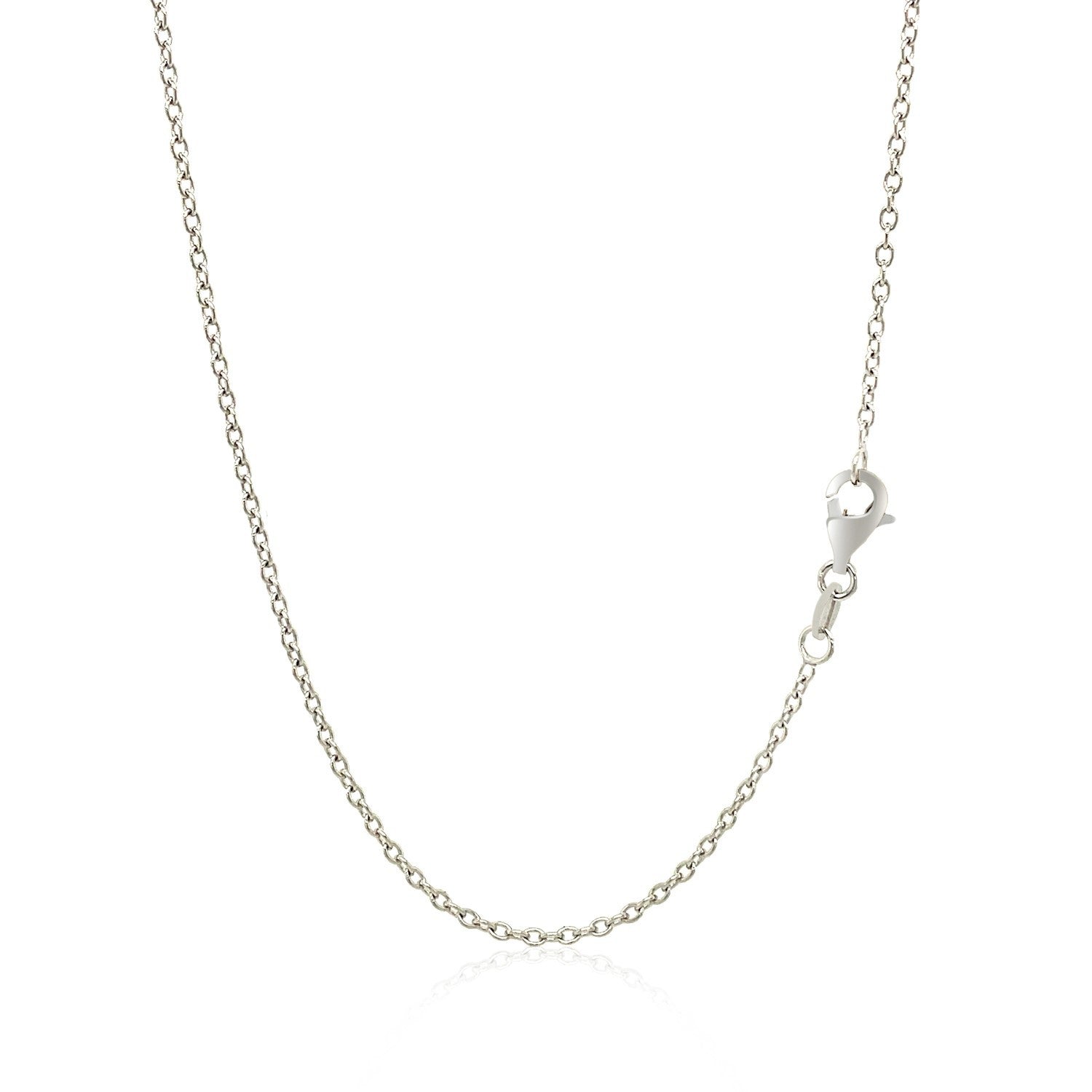 18k White Gold Round Cable Chain 1.5mm by Bids.com