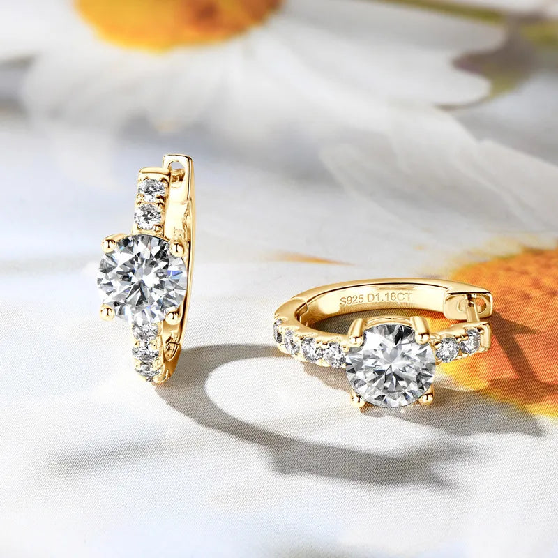 2.36 Carat Sparkala™ Zircon 925 Sterling Silver Hoop Earrings by Sparkala