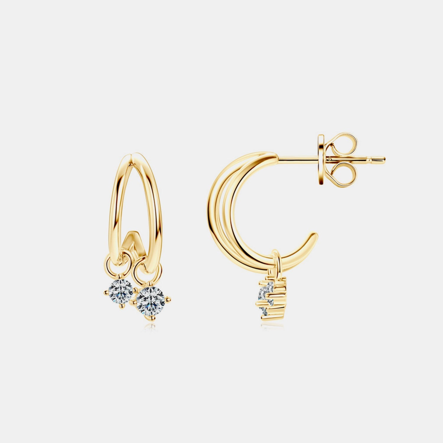 Platinum-Plated Pure Sterling Silver Sparkala™ C-Hoop Earrings by Sparkala