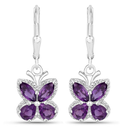 2.12 Carat Genuine Amethyst .925 Sterling Silver Earrings by Bids.com