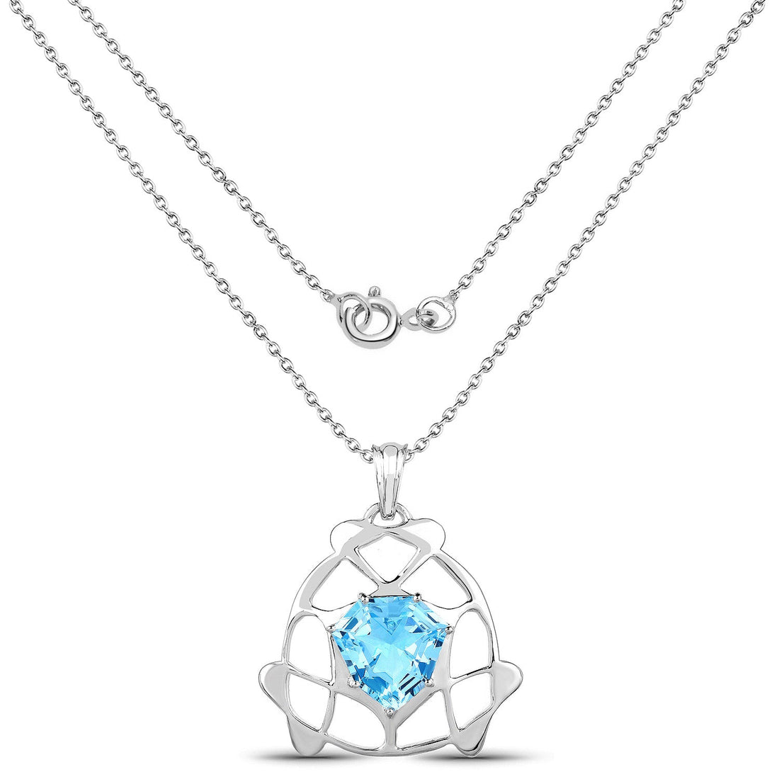 11.50 Carat Genuine Swiss Blue Topaz .925 Sterling Silver Pendant by Bids.com