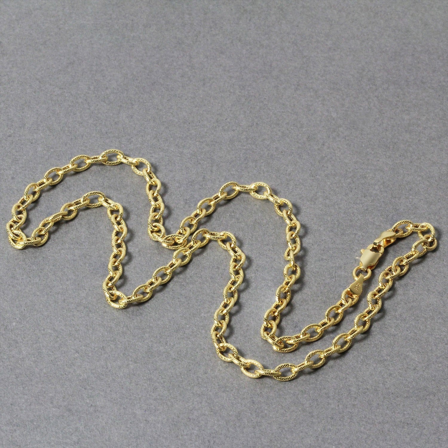 3.5mm 14k Yellow Gold Pendant Chain with Textured Links  DestGlow