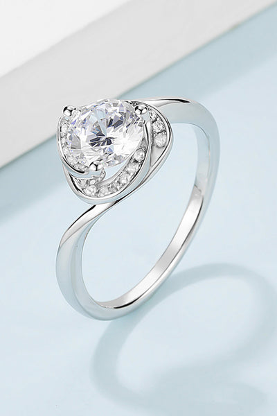1 Carat Sparkala™ Platinum Over Pure Sterling Silver Heart Ring - DestGlow