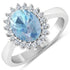 1.24 Carat Genuine Aquamarine and White Diamond 14K White Gold Ring by Bids.com