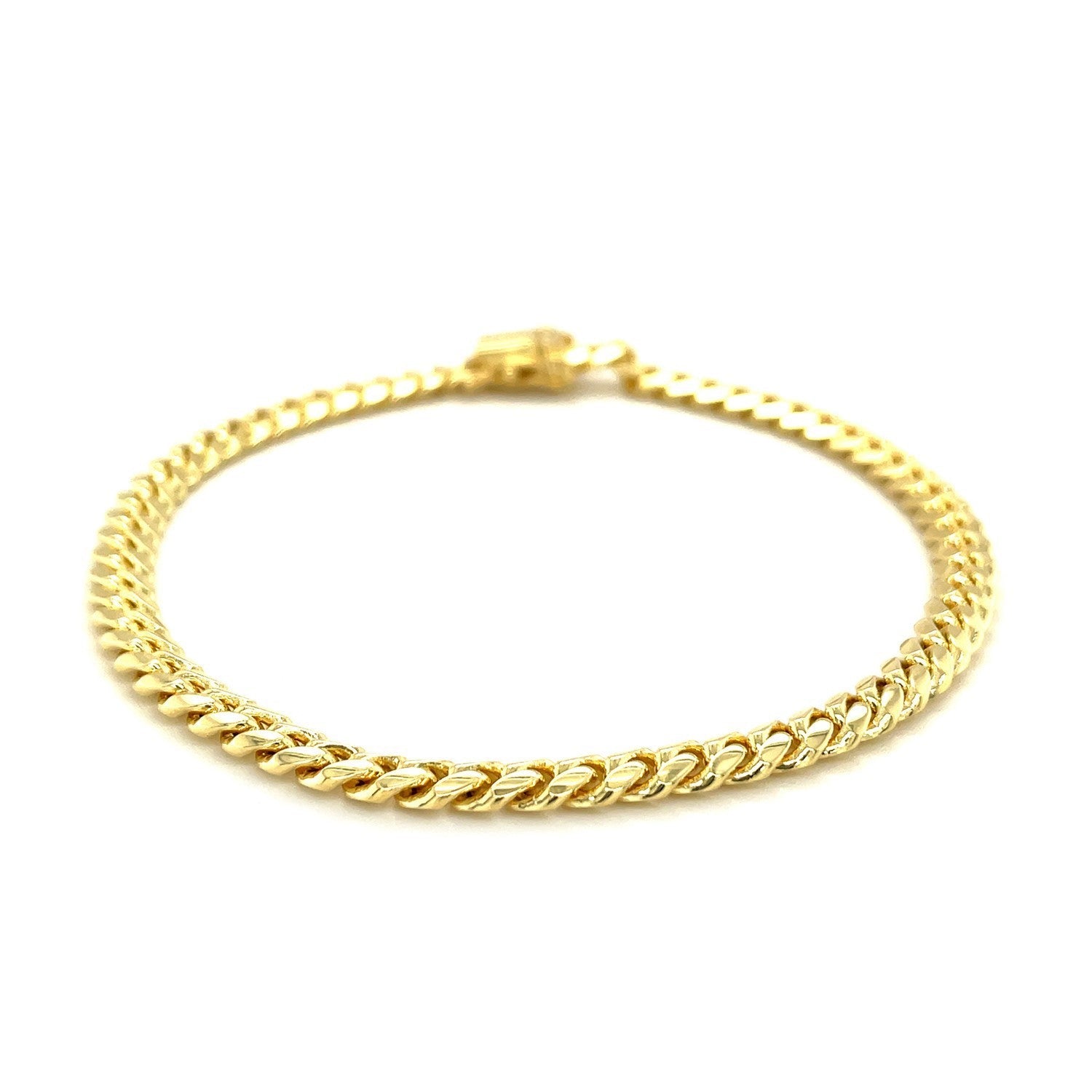 10k Yellow Gold Classic Miami Cuban Solid Bracelet (4.90 mm) by Bids.com