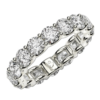 Round Cut Lab Grown Diamond Eternity Ring in 14k White Gold (4 cttw FG/VS2) by Bids.com
