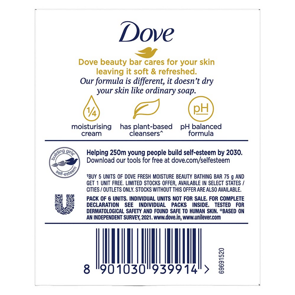 Dove Fresh Moisture Beauty Bar With Cucumber &amp; Green Tea Leaves Scent