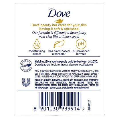 Dove Fresh Moisture Beauty Bar With Cucumber &amp; Green Tea Leaves Scent