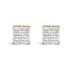 10K Yellow Gold 2.0 Cttw Invisible-Set Princess-Cut Diamond Stud Earrings by Bids.com