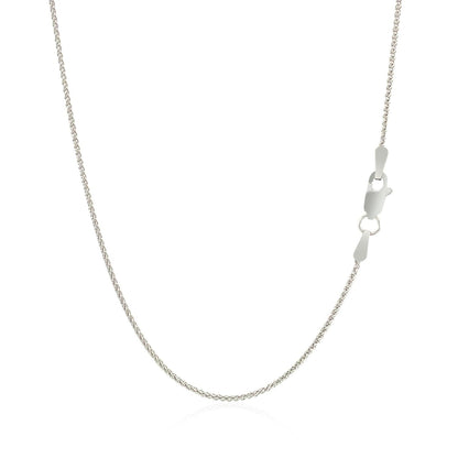 14k White Gold Round Wheat Chain 1.0mm by Bids.com