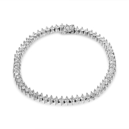 14K White Gold 5 1/2 Cttw Round Diamond 2-Prong Tennis Bracelet (H-I Color, SI2-I1 Clarity) - 7" by Bids.com