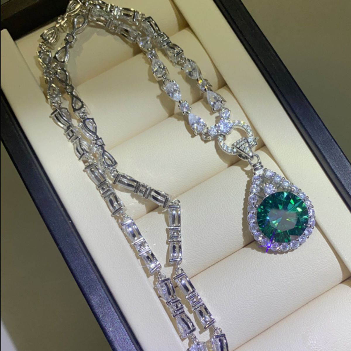 10 Carat Sparkala™ 925 Sterling Silver Teardrop Shape Necklace by Sparkala