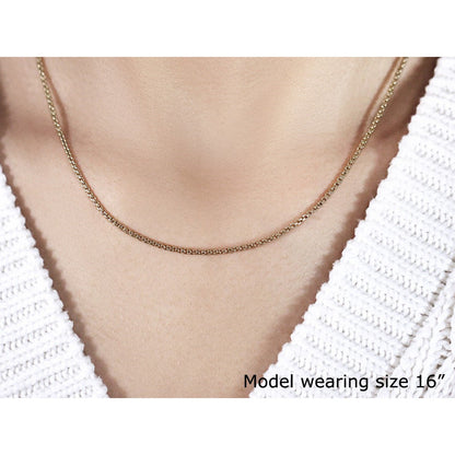 14k Yellow Gold Solid Round Box Chain 1.6 mm by Bids.com