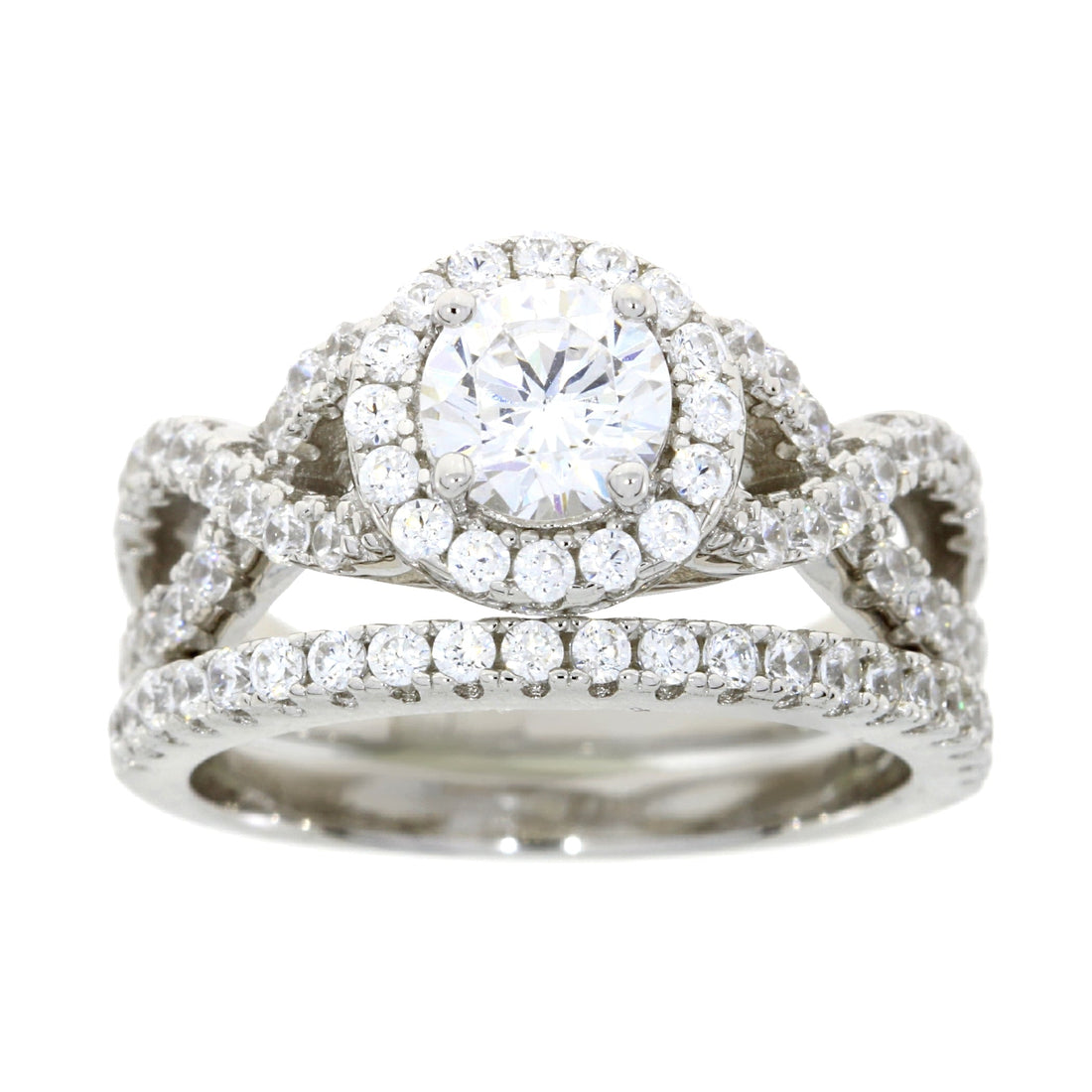 Natural Cubic Zirconium CZ SS Bridal Sterling Silver by Bids.com