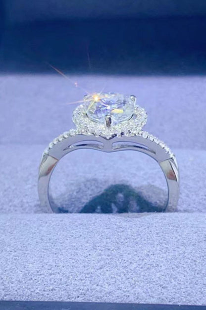 Adored 1 Carat Yellow Green Sparkala™ Platinum Over Pure Sterling Silver Heart Ring by Sparkala