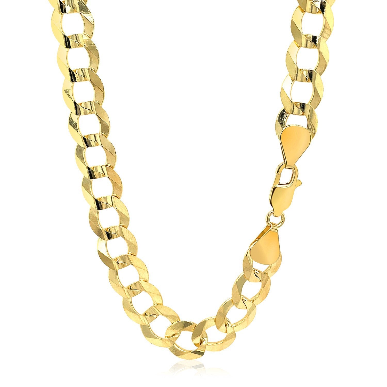 14k Yellow Gold Solid Curb Chain 10.0mm by Bids.com
