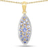 14K Yellow Gold Plated 1.56 Carat Genuine Tanzanite .925 Sterling Silver Pendant  DestGlow