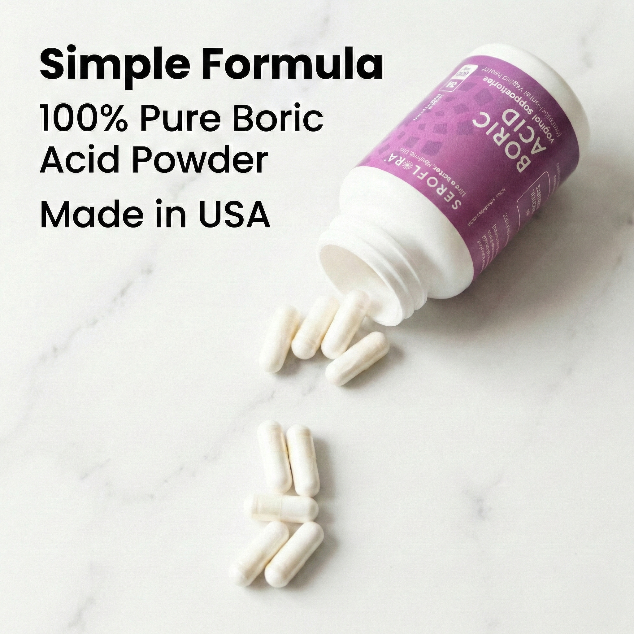 Boric Acid Suppositories (30ct, 2 bottles) by Seroflora