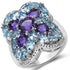 5.53 Carat Genuine Amethyst & Blue Topaz .925 Sterling Silver Ring by Bids.com